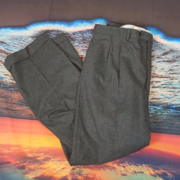 LUCIANO Barbera Gray Wool Pants Size 52 Big & Tall - Picture 6 of 6